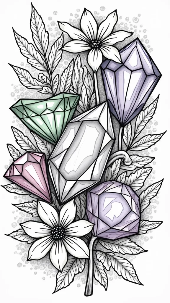 gems coloring page